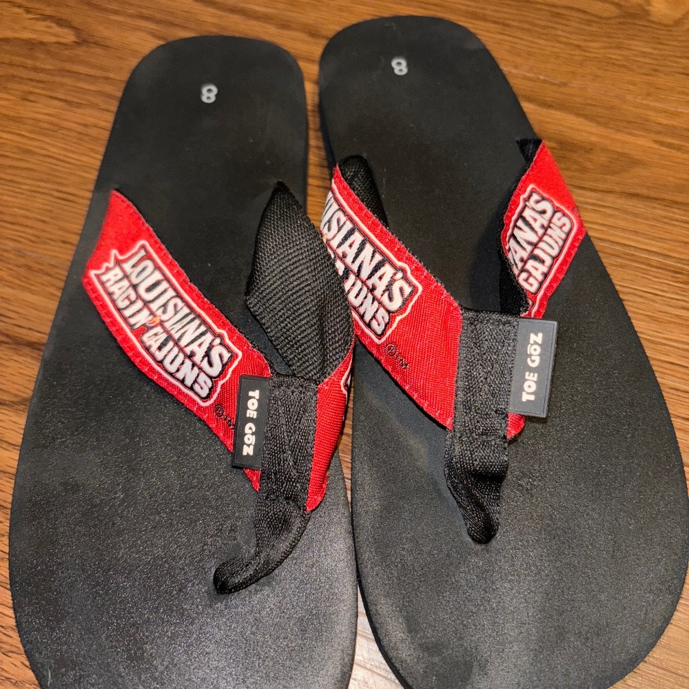 ULL Louisiana Ragin Cajuns Flip Flops
